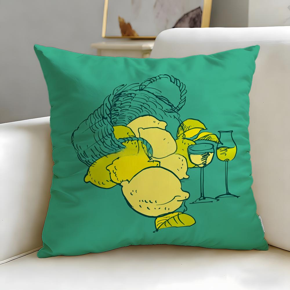 beverage theme Limoncello Cocktail Cushion Cover Soft EasyWash Pillow Case Versatile for Couch Bed Travel and Office