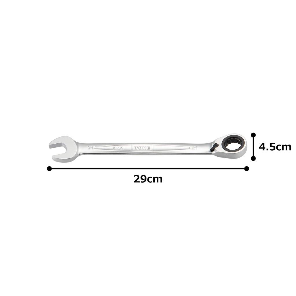 TONE Переключаемый торцевой гаечный ключ с храповым механизмом Ширина под ключ 21 мм RMR-21