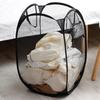 Dirty Clothes Basket Large Capacity Mesh Laundry Basket Ventilated Foldable Easy Storage Portable Bathroom Clothes Organizer Bag