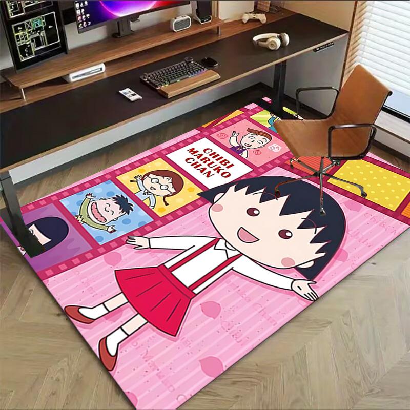 1pc Chibi Maruko Chan Adventures Carpet for Playroom Bedroom Living Room Sofa Home Decor,kids Game Area Rug Non-slip Floor Mat Y72816