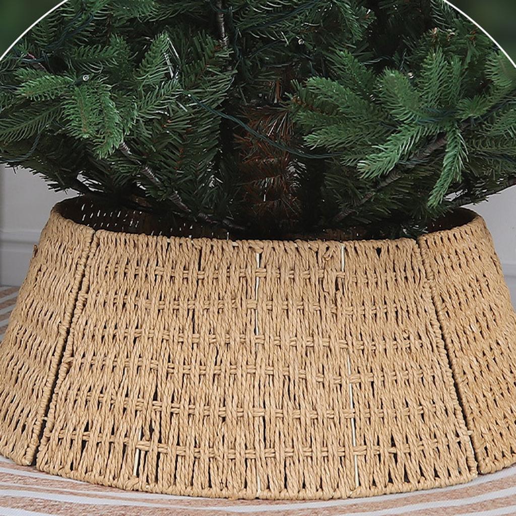 Деревенский воротник для рождественской елки 28 дюймов плетеная плетеная основа для дерева подставка чехол для искусственного праздничного украшения кольцо юбка корзина для дерева, натуральный и устойчивый