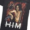 Винтаж Футболка группы HIM Ville Valo Плотный Хлопок Черная Полный Размер Унисекс Футболка CG955