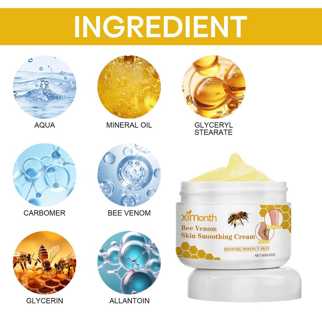 Крем для ухода за ногами с пчелиным ядом снимает дискомфорт в ногах, питая и увлажняя кожу. Крем для ухода за телом 60г