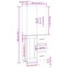 Highboard White 69.5 x 34 x 180 cm Particleboard