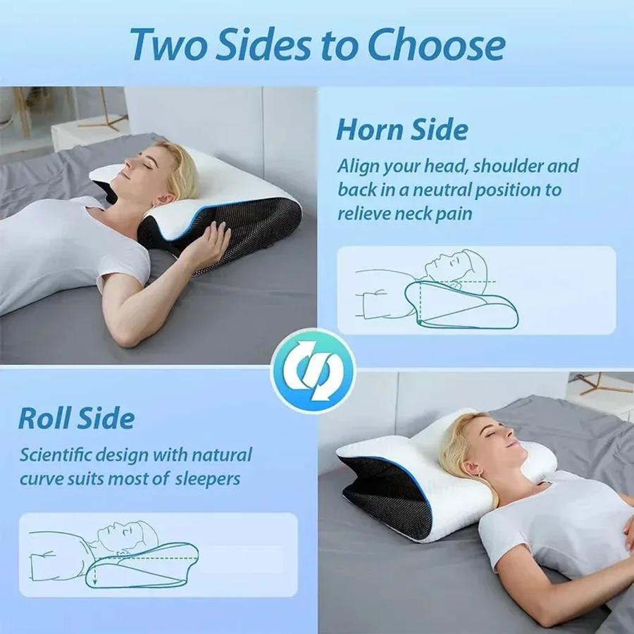 Подушка для сна Butterfly Sleep Memory Neck с медленным отскоком, удобная подушка для сна с эффектом памяти, ортопедическая подушка для массажа шеи и шеи
