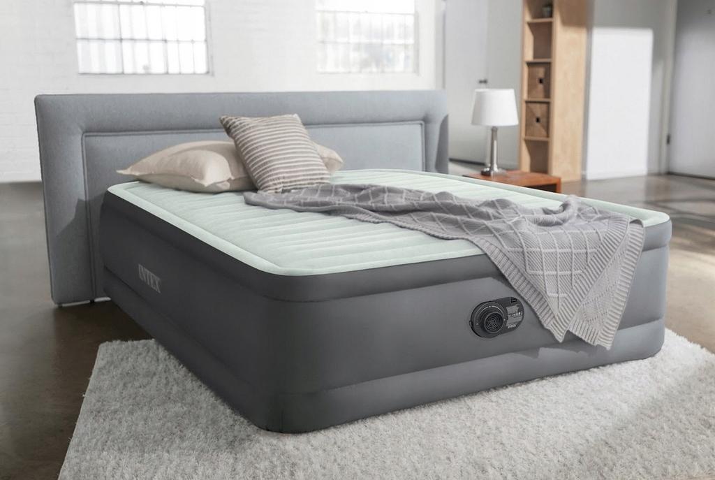 Intex Air Bed Premaire Queen 203 x 152 x 46 Mattress with Built-in Compressor #64906