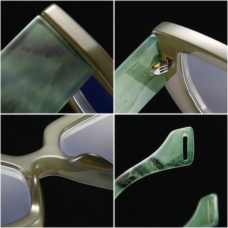 SO&EI Fashion Colorful Square Women Glasses Frame Clear Anti-Blu-Ray Spring Hinge Wide Legs Eyewear Men Optical Polygon Frame