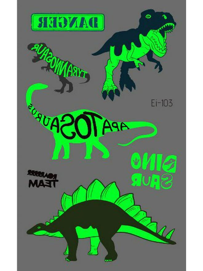 Светящиеся в темноте тату-наклейки динозавров для детей - Веселье для вечеринок и костюмов