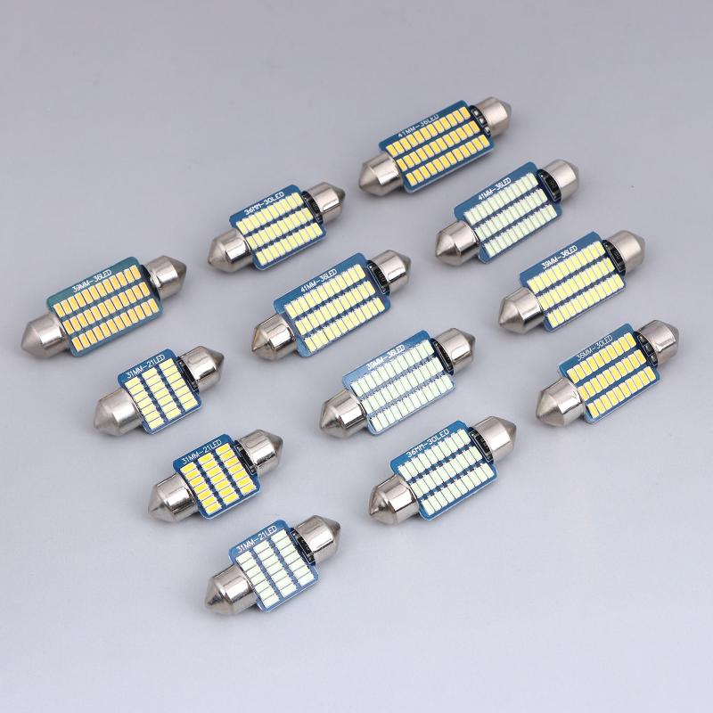 6 шт. Светодиодные лампы C5W Canbus Festoon LED Для освещения салона, купола, багажника, номерного знака автомобиля 12В 300Лм 6500K Белый