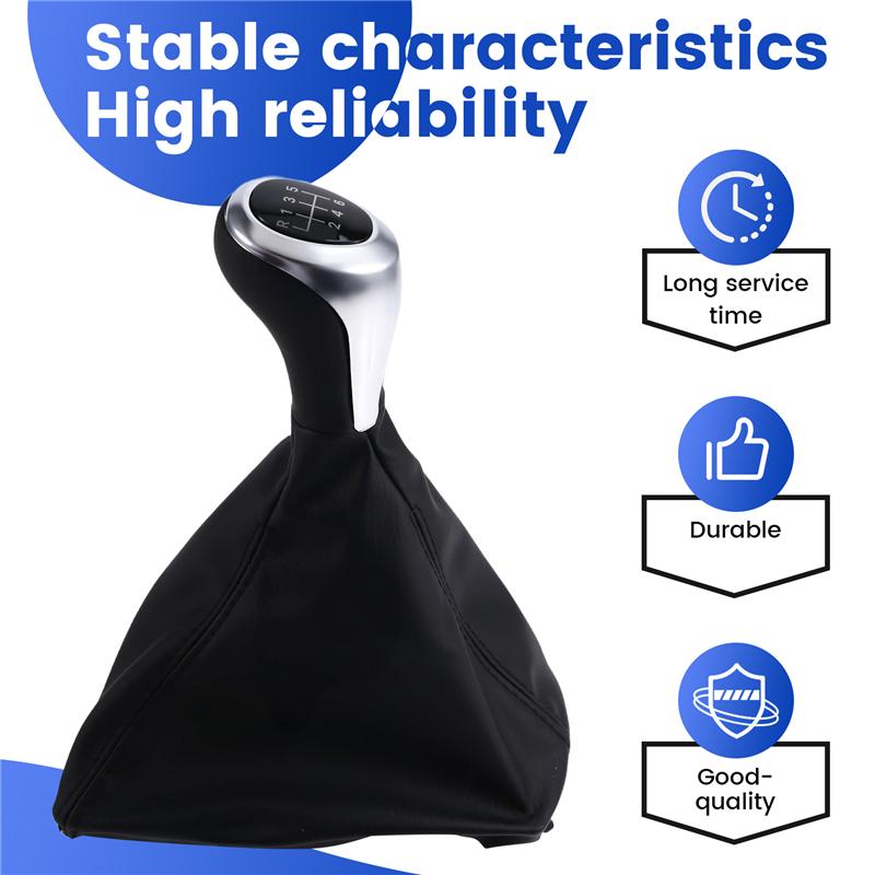 Car 6 Speed Manual Gear Lever Stick Shift Knob With PU Leather Dustproof Boot For BMW 1 3 Series F20 F30 2011-2016-A87Q