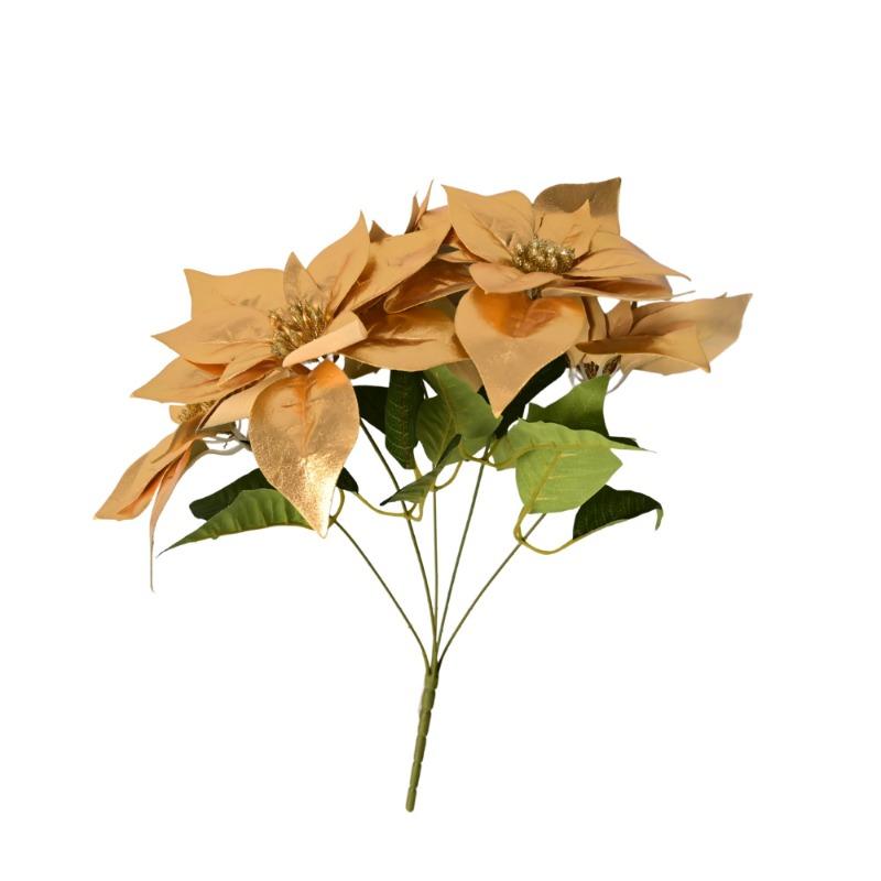 Simulation flower Christmas flower cuttings Mesh flannel flower arrangement ornament flannel Christmas ornament