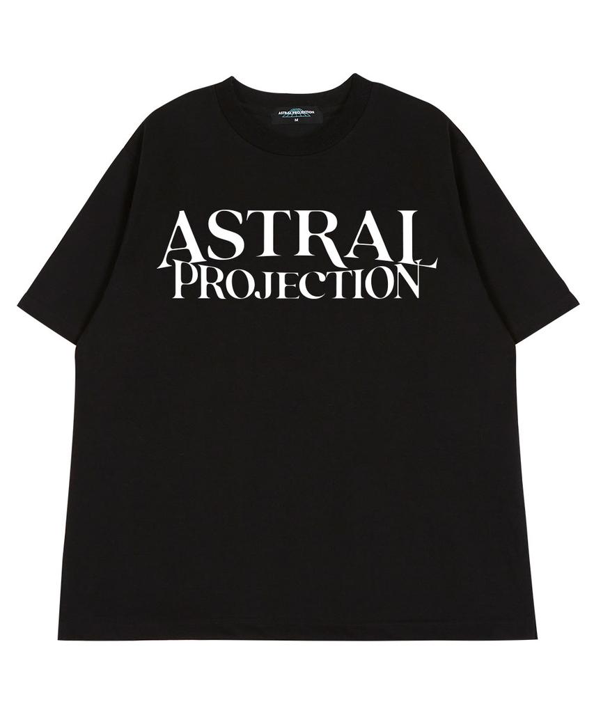 ASTRAL PROJECTION Basic Lettering Logo Round Neck 40-Count Double-Weave Cotton Short Sleeve T-Shirt_Black