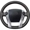 Black Faux Leather Car Steering Wheel Cover for Toyota Prius 30 XW30 Prius+ Prius C V 2009-2020 Aqua 2014-2015