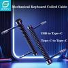Eary Механическая клавиатура Спиральный кабель 1,2 м Порт USB Type-C Металлический сплав цинка Авиаторский кабель для игровых настольных компьютеров Ноутбука ПК