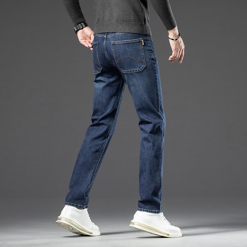 Осенние новые высококачественные потертые джинсы цвета античной бронзы для мужчин, модные брендовые деловые прямые повседневные длинные брюки