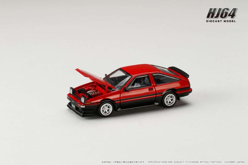 scale Toyota Sprinter Trueno Late Model JDM Style 1/64 Red/Black