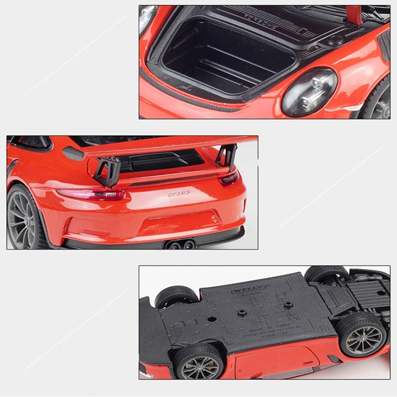 1/24 WELLY Porsche 911 GT3 RS, модель спортивного автомобиля из сплава, литая под давлением металлическая игрушка, модель гоночного автомобиля, коллекция высокой имитации, подарок для детей