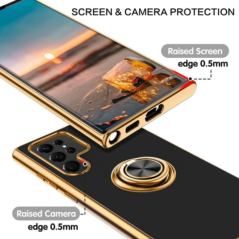 Магнитный чехол с покрытием для Samsung Galaxy S23 S22 S21 S20 Ultra Plus FE A53 A52S 5G Note 20 10 9 S10 S 22 21 23, крышка-держатель с кольцом