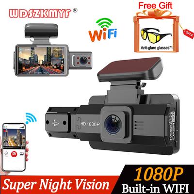 1080P Dash Cam для автомобилей WIFI Автомобильный видеорегистратор с двумя объективами Камера для автомобиля Видеорегистратор ночного видения Черный ящик Автомобильный аксессуар