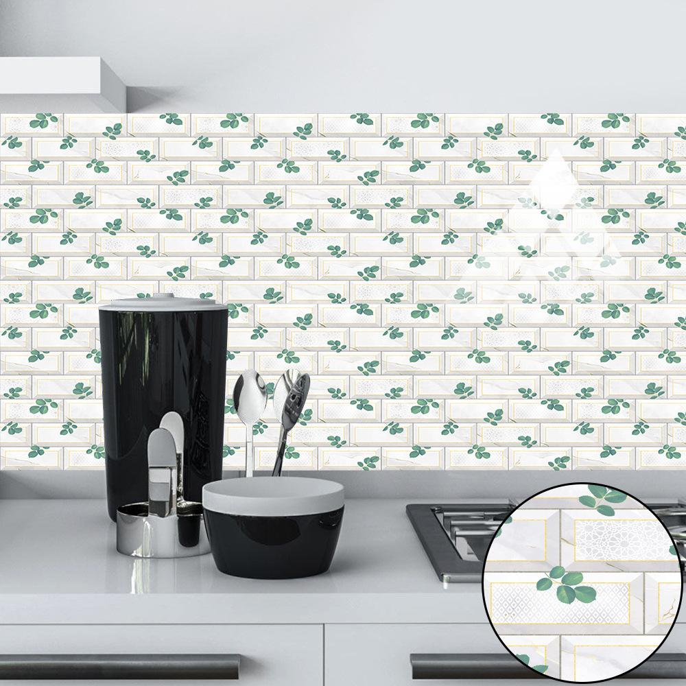 10Pcs15cmX30cm DIY Мраморные наклейки на стену Имитация кирпича Украшение спальни Водонепроницаемая самоклеящаяся плитка Обои Декор кухонного шкафа