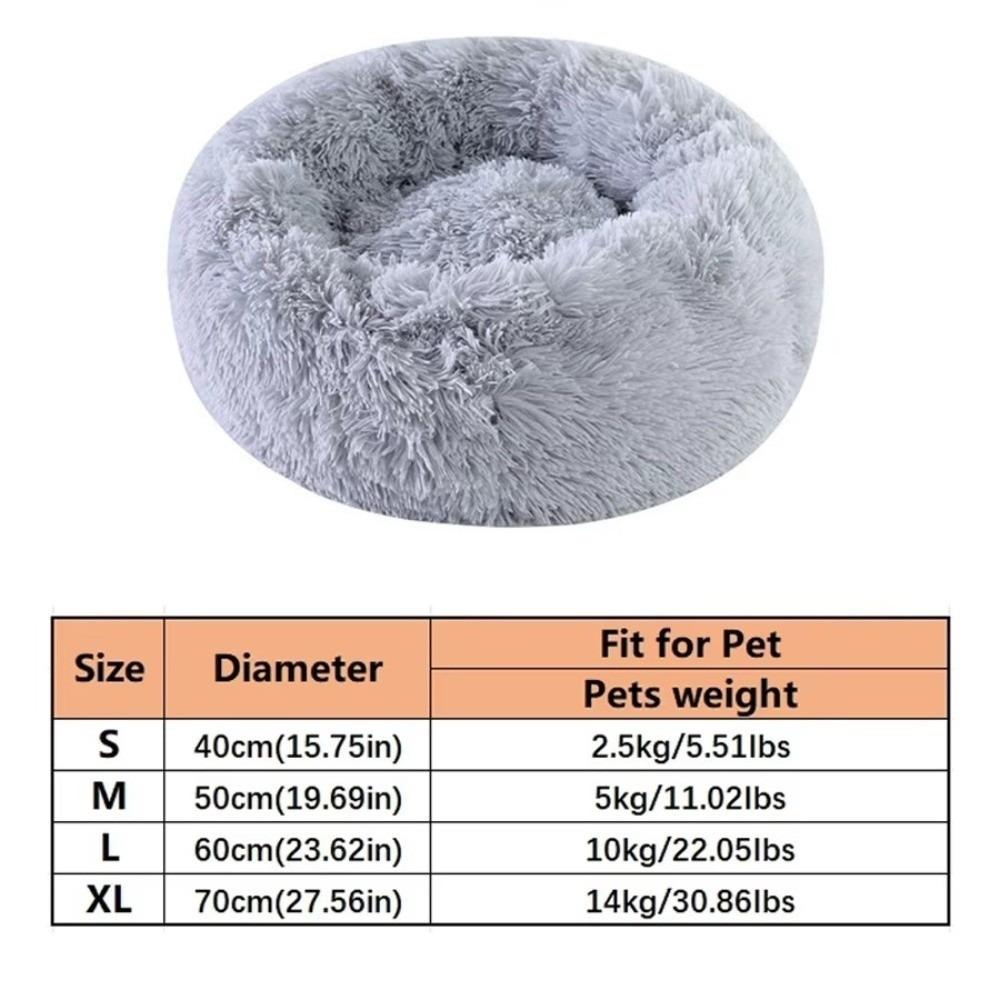 New Soft Pet Cat Bed Pad Warm Donut Round Dog Calm Bed Faux Fur Comfortable Sleeping Bed for Small Dog and Cat