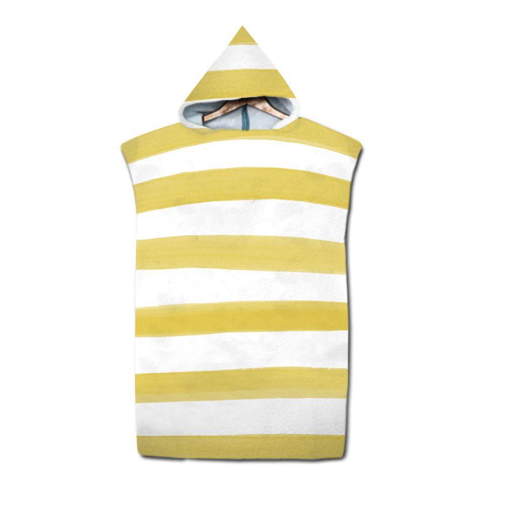 Полосатый микрофибровый халат с широкими полями для любителей пляжа