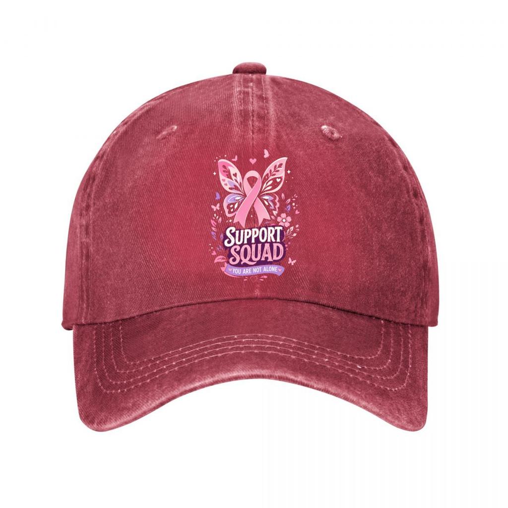 Breast Cancer Support Butterfly Ribb New Vintage Washed Cotton Baseball Cap Sun Hats