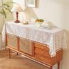 French Pastoral Romantic Lace Hollow Dining Table Cloth Chest Side Cabinet Long Cover Towel Fringed Table Flag