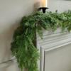 Real Touch Christmas Cypress Garlands Artificial Cedar Pine Vine for Stairs Railing Table Mantle Christmas Home Decor