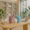 Beautiful Ceramic Elephant Family for Home Decor (Pack of 1,Multi-Coloured)