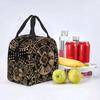 Mayan Aztec Hunab Ku Gold On Black Insulated Lunch Bag for Women Portable Cooler Thermal Lunch Box Beach Camping Travel
