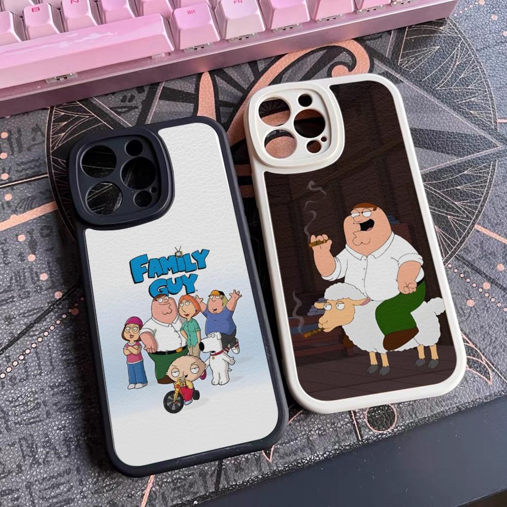Family Peter Griffin Cartoon Phone Case For Iphone 16 15 14 12 13 Pro Max 11 Mini Xs Puls Lambskin Silicone Cover