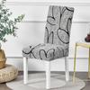 Printed Chair Slipcover Anti -Dirty Seat Chair Cover Removable Spandex Kitchen Seat Cover For Banquet Wedding Dinner Restaurant