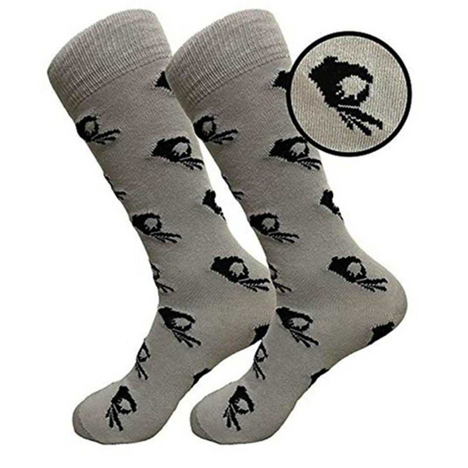 Unisex Winter Knitted Mid-Calf Long Crew Socks Funny Printed Hip-Hop Trendy Cotton Hosiery Skateboard Streetwear