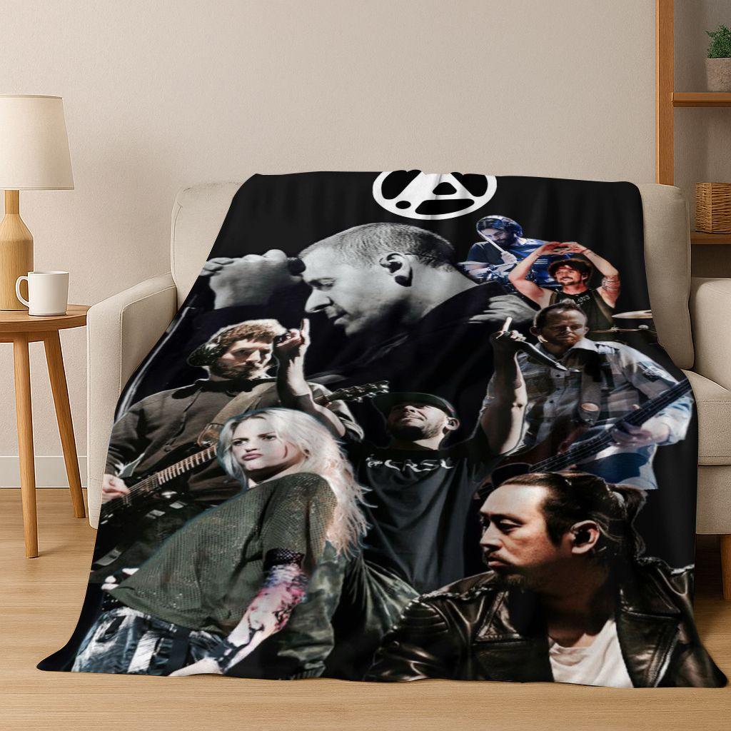 Классическое одеяло из фланели с логотипом L-Linkin Park, арт рок-группы, уютное мягкое покрывало для дома, спальни, кровати, дивана, пикника, подарок для ребенка