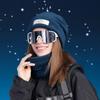 2Pcs/Set Thickened Knitted Hat Scarf Set Windproof Cycling Skiing Hooded  for Woman