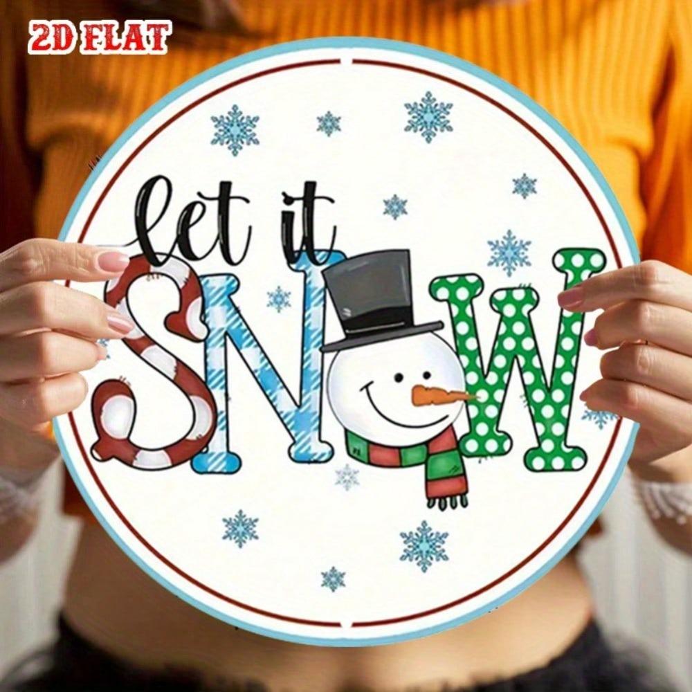 Винтажная металлическая жестяная вывеска Let It Snow Зимняя снежинка Рустикальный декор для стены фермерского дома