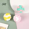 Plush Cat Toy Ball with Built-in Bell Soft Macaron Balls Fun Plaything Bite-Resistant Chew Toys for Indoor Cats and Kittens Noise Making