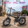 New C94 2025 Ebike 1000W Motor 48V35AH Large-capacity Lithium Battery Foldable E-Bicycle Adult 20 Fat Tire All-terrain Electric Bike