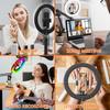 LED Selfie Ring Light Phone Stand With Folding Arm Circle Fill Light Dimmable Photography RingLight For Video YouTobe Streaming