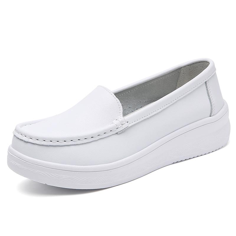 Женские лоферы на платформе, повседневные элегантные черные женские туфли из коровьей кожи, увеличивающие рост, на толстой подошве