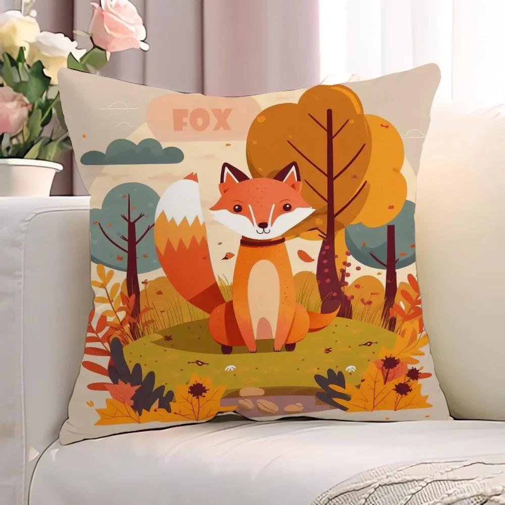 Cartoon Fox Cushion Cover 50x50 Cushions Decorative Pillowcases 40x40 Ornamental Pillows for Living Room Lounge Chairs Pillow