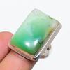 Хризопраз Драгоценный камень 925 Стерлинговое серебро Ювелирное кольцо Размер регулируемый SU-10445