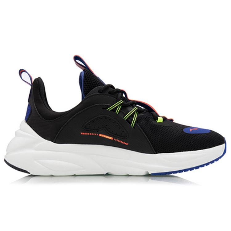 Li Ning Spark Амортизация Скользкие Устойчивые к истиранию Низкие Спортивные Повседневные Кроссовки Мужские Черно-синие AGLQ057-4