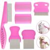 6Pcs/Set ABS Lice Comb Kit Fine-tooth Lice Nits Removal Comb  For Small, Medium & Large Pets