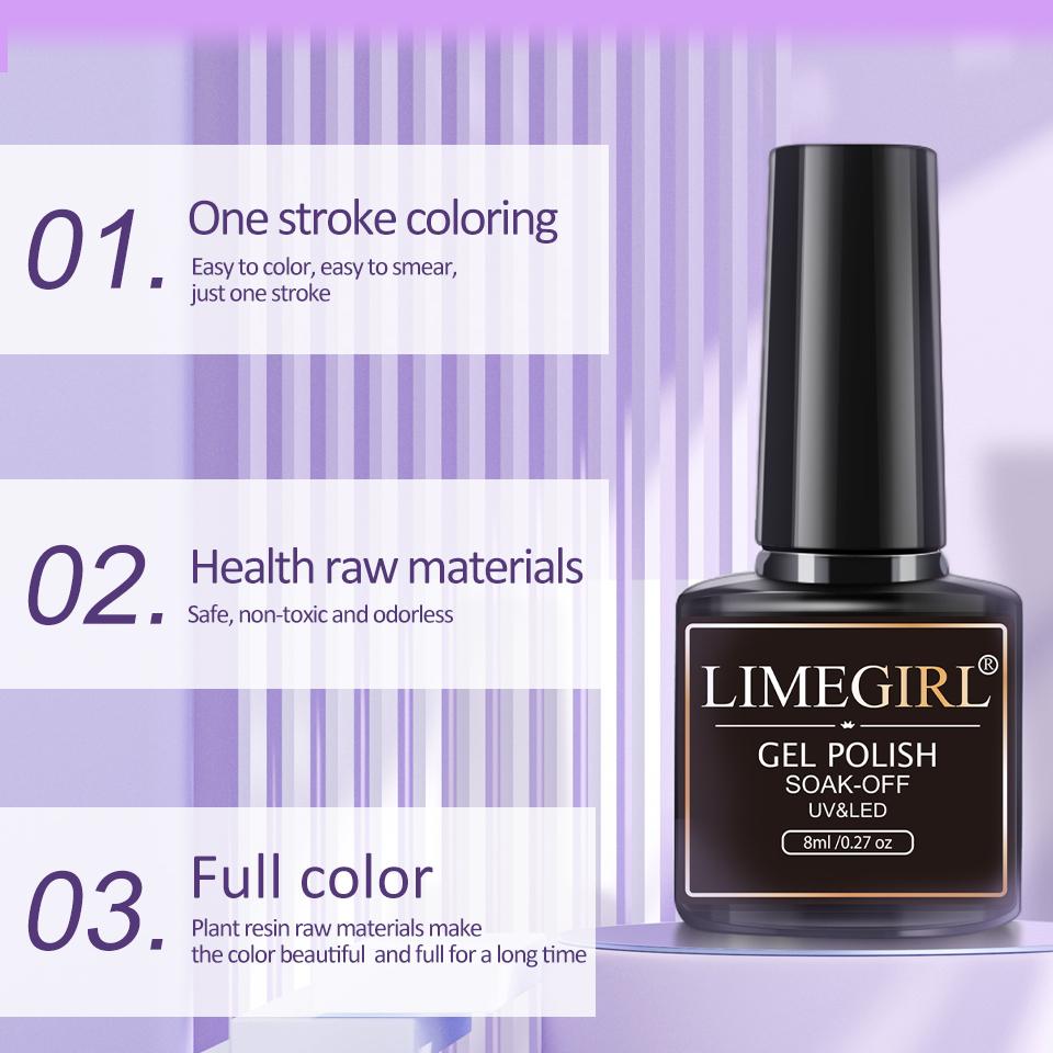 limegirl 10 шт./компл. гель-лак для ногтей популярные цвета полуперманентный замачиваемый УФ-светодиодный гель-лак для дизайна ногтей