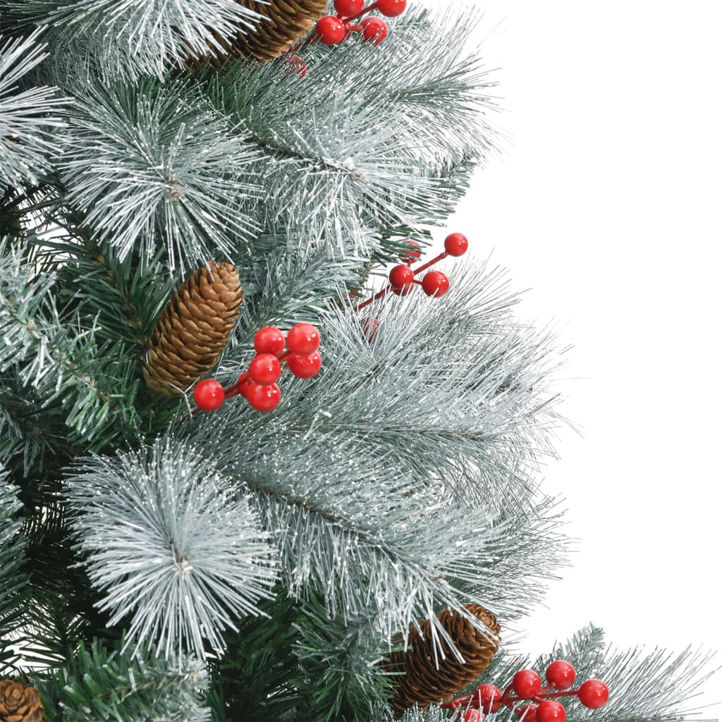 Artificial Christmas Tree Foldable with Pine Cones & Berries 180 cm