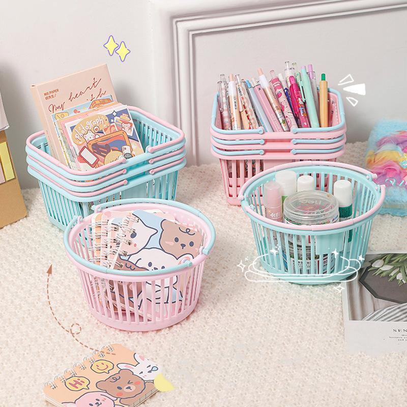 Новый пластиковый органайзер для корзин, портативный ящик для хранения покупок, настольный органайзер для игрушек, фруктов, канцелярских принадлежностей, домашние корзины для хранения