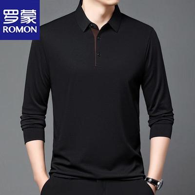 Мужская рубашка-поло с длинным рукавом в стиле business casual