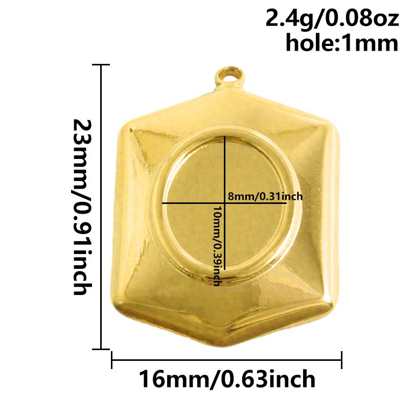 6pcs Heart Square Water Droplet Oval Cabochon Base Setting Pendant Stainless Steel Charms For Jewelry Making Bulk DIY Materials